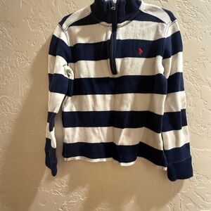 Polo by Ralph Lauren Navy and White Striped Kids Zip-Up Jacket